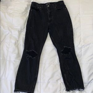 Distressed mom jeans